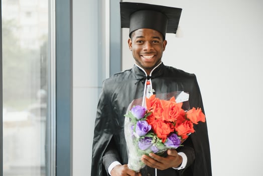 portrait of Beautiful African-American graduate photo