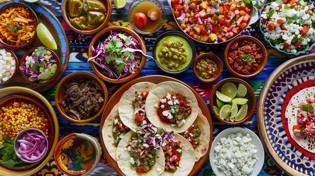 Mexico food tacos quesadillas enchiladas chiles photo