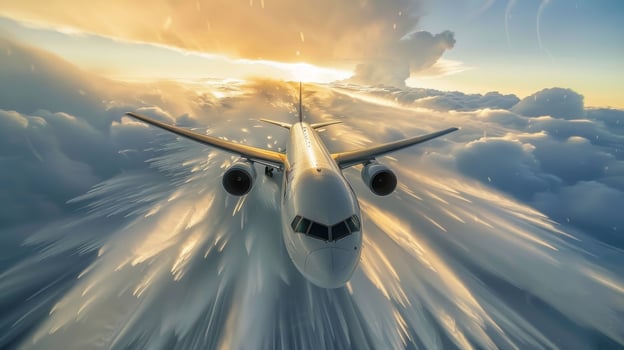 Intense katabatic winds can create severe turbulence for aircraft making it challenging for pilots to fly through photo