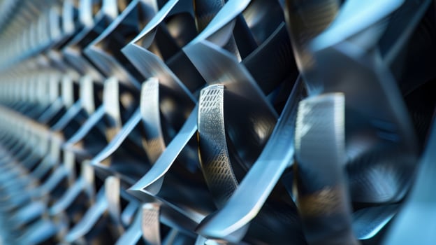 Jagged edges The sharp and angular edges of the heat exchanger fins give them a rugged and sy appearance revealing their heavyduty purpose photo