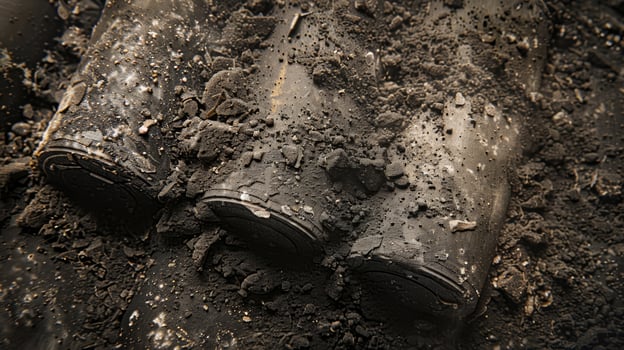Caked with Debris A texture image of rollers coated in a thick layer of dirt dust and debris highlighting their role in the transportation of materials photo