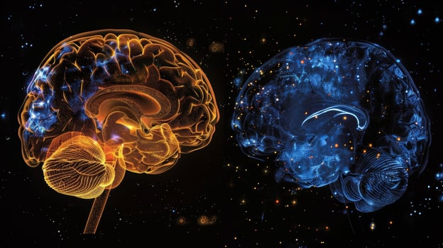A before and after image of a brain scan highlighting the positive effects of brain fitness programs photo