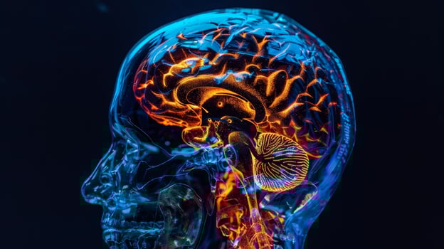 An MRI scan showing increased brain activity in the prefrontal cortex after participating in a cognitive training program photo