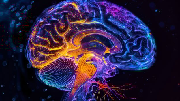 A brain imaging scan showing increased activity in the area associated with positive thinking and selfesteem after practicing daily affirmations photo