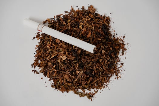 fine tobacco with a cigarette on top photo