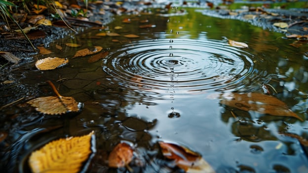 water drops on the water and beautiful environment photo
