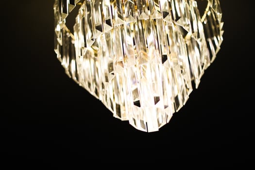 Luxury chandelier with crystal glass, interior design and home decor lighting detail photo