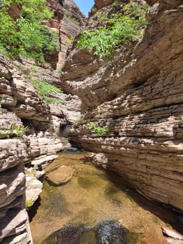 Mountain stream with clear water in Kamnik Canyon, Macedonia photo