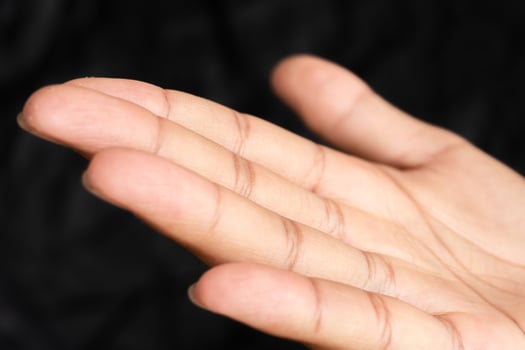 Close-up flat open human hand photo