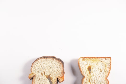 fresh bread inside white background photo