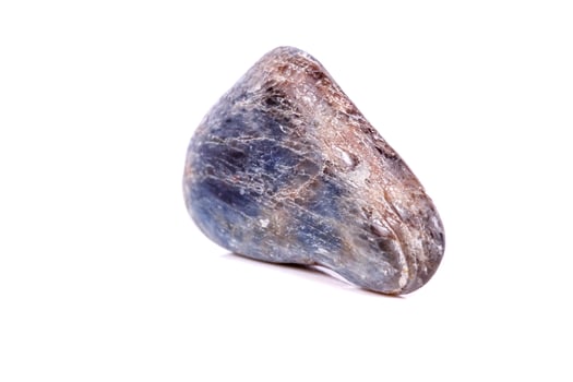 Macro mineral stone sapphire on white background photo
