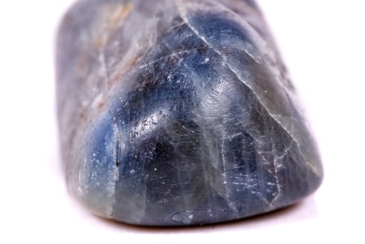Macro mineral stone sapphire on white background photo