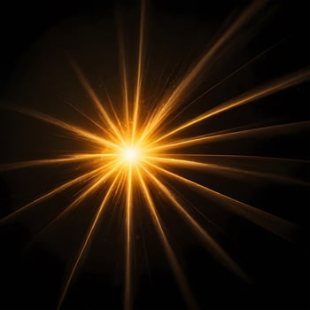 sunblast effect golden color in black background photo
