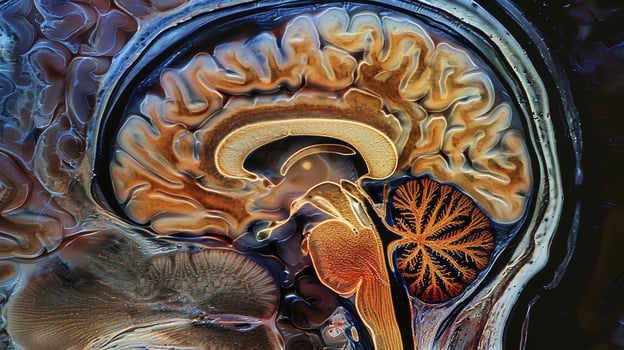 An intricate MRI image revealing atrophy in the temporal lobe photo