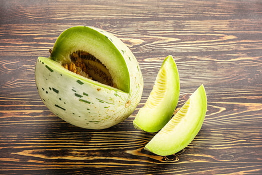 Ripe sweet and juicy dalmatian melon photo