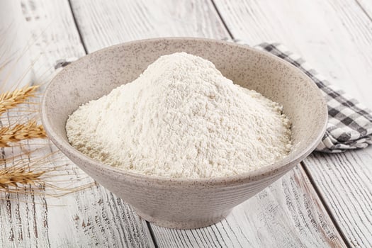 Wheat flour heap for bake photo