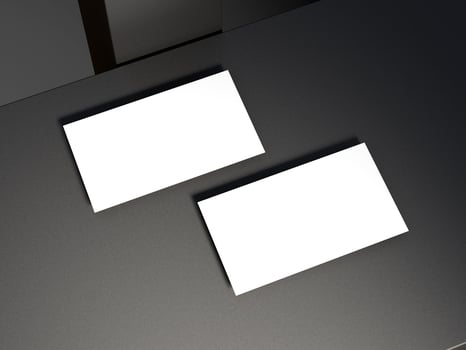 Business card on elegant metallic black background photo