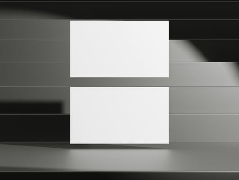 Business card on elegant metallic black background photo