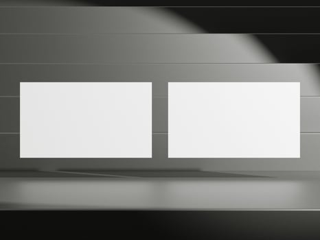 Business card on elegant metallic black background photo