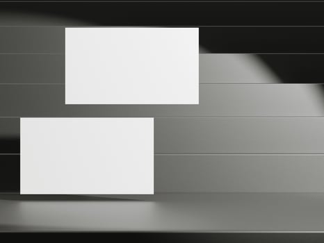 Business card on elegant metallic black background photo
