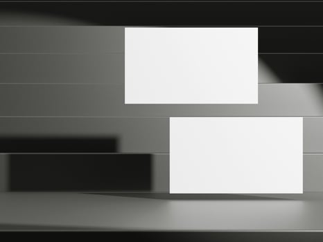 Business card on elegant metallic black background photo