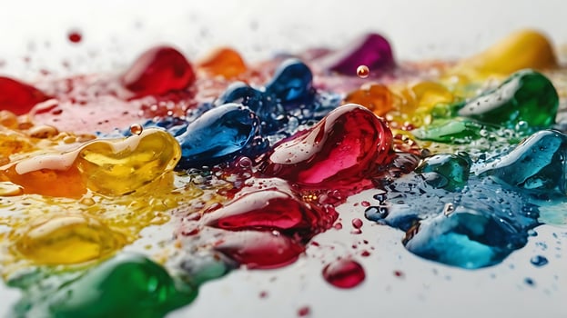 ultra hd 8k multi faded water colors on white background, water colors sprinkling, splashes photo
