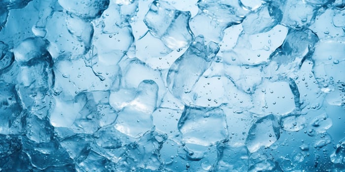 Ice frozen water cybe transparent decorative background view photo