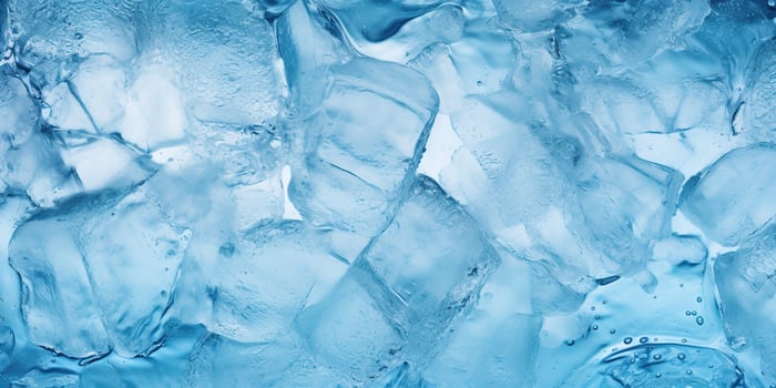 Ice frozen water cybe transparent decorative background view photo