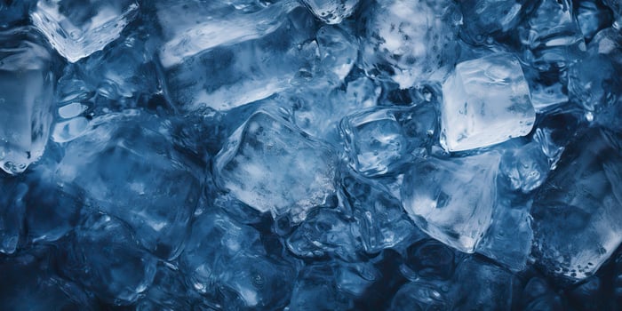 Ice frozen water cybe transparent decorative background view photo