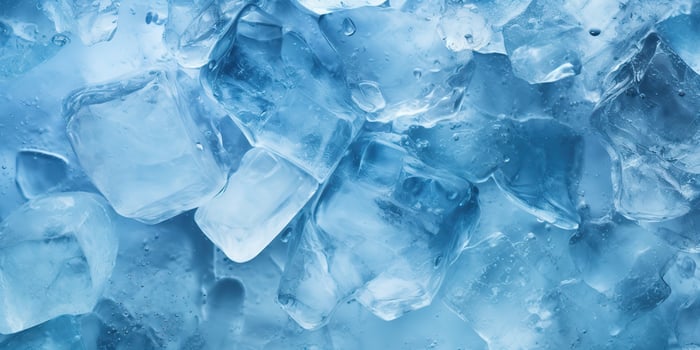 Ice frozen water cybe transparent decorative background view photo