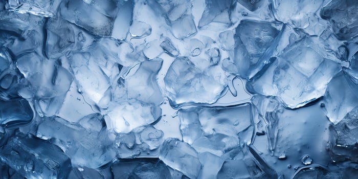 Ice frozen water cybe transparent decorative background view photo
