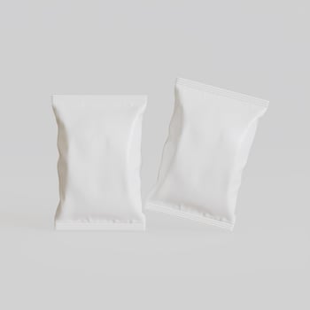 Realistic snack for chips potato and etc. white color on white background rendering 3D illustration photo