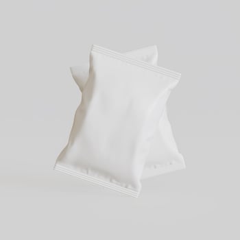 Realistic snack for chips potato and etc. white color on white background rendering 3D illustration photo