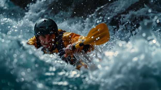 Kayaker Navigating Through Rapids photo