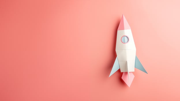 Creative paper rocket craft for kids photo
