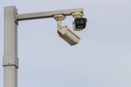 CCTV in the park in the rain for a long time photo