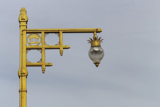 Thai pattern light pole and pineapple lamp photo