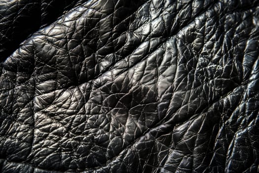 Close-up of black textured leather surface photo