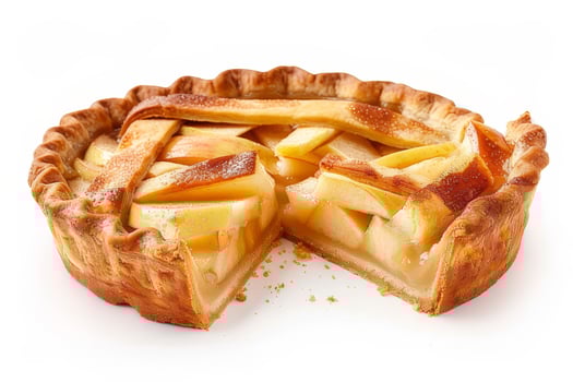 Apple pie isolated on a white background photo