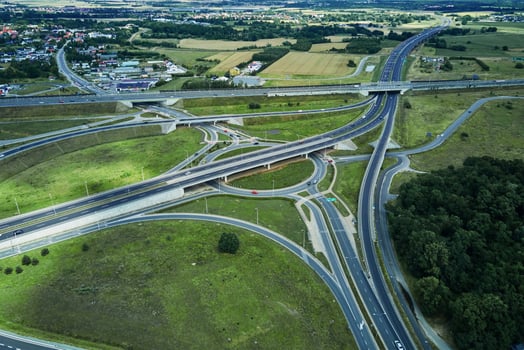 Roundabout intersection with car traffic photo