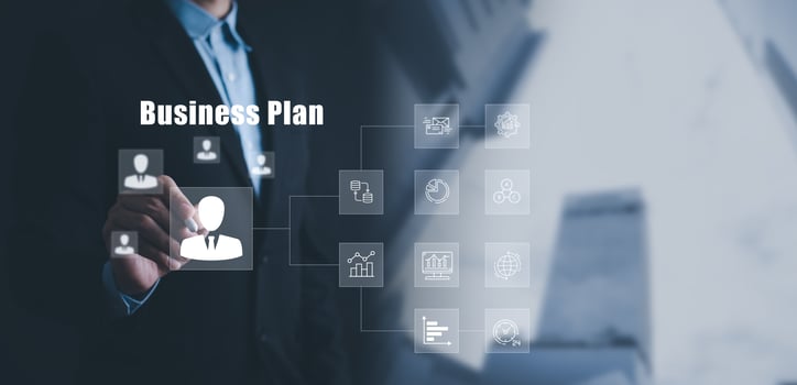 Business planning involves setting goals for success, defining the purpose of the business, and outlining the business plan.Marketing and sales photo