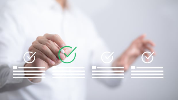 checklist and clipboard task documentation management, business people working laptop checklist questionnaire assessment form, online survey online exam Choosing the right answer in the exam photo