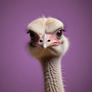 ostrich on plain background photo