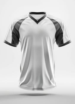 White jersey mockup with black accents photo