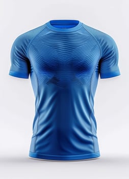 Blue t-shirt mockup with seamless design photo