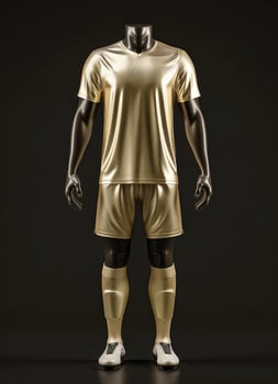 Golden soccer uniform mockup photo
