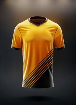 Yellow and black athletic shirt mockup photo