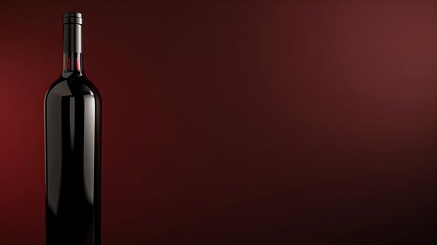Wine bottle with blank label as winery product with copyspace, luxury and sophistication, perfect for wine enthusiasts and connoisseurs photo