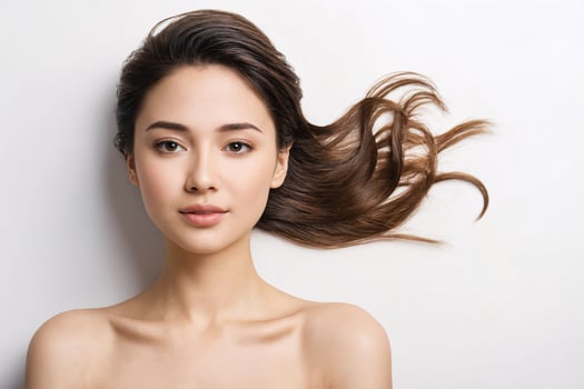 Beautiful young Asian woman with clean fresh skin on white background, Face care, Facial treatment, Beauty woman healthy skin natural make up, Cosmetology, beauty and spa, Asian women portrait photo