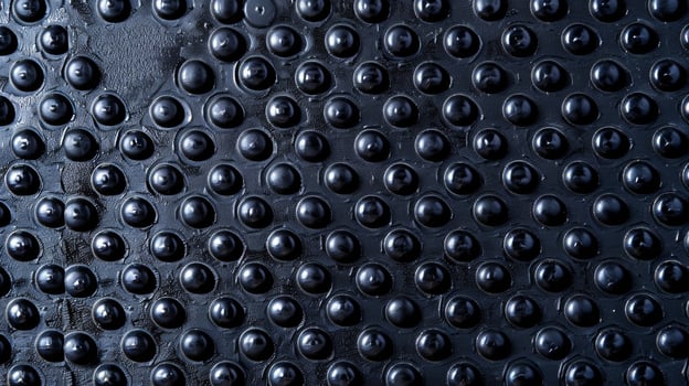 A top view of an industrial rubber mat exposing its bumpy surface with small raised dots perfect for providing grip and traction in a high traffic area photo